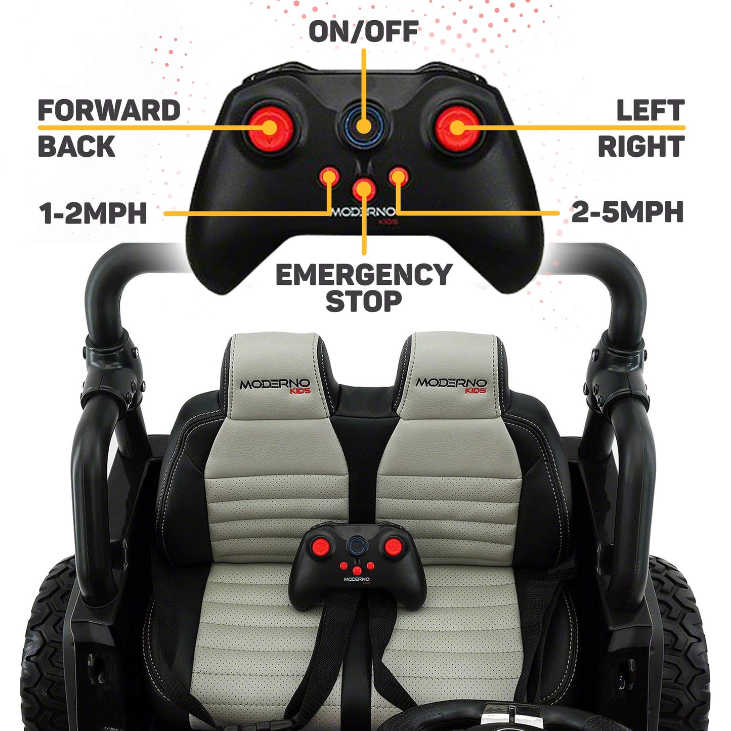 Two (2) Seater Ride On Kids Car Truck W/Remote | Large 12V Battery Licensed Kid Car To Drive 3 Speeds, Leather Seat, Mp3 Music By Bluetooth, Fm Radio, Rubber Tires (Army Green, Two Seater)