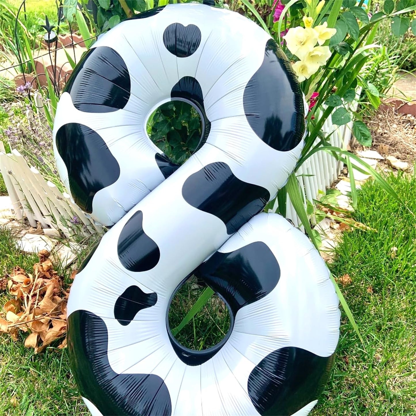 40 Inch Cow Print Number 8 Balloons, Large Foil 8Th Birthday Balloon Decorations For Girls, Self Inflating Number 8 For Boys Bir