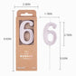 PHD CAKE 2.76 Inch Modern Rose Gold 6 Number Birthday Candles, Cake Candles for Party Celebration