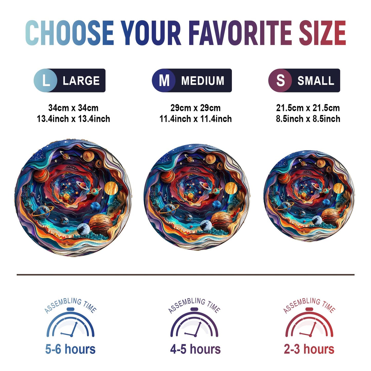 Wooden Puzzles for mature-themeds  Unique Animal Shaped 3D Universe mature-themed Puzzle  3D Vision Wooden Jigsaw Puzzles mature-themed  Challenging Creative Gifts Family Games 8.4 * 8.4in 100pcs