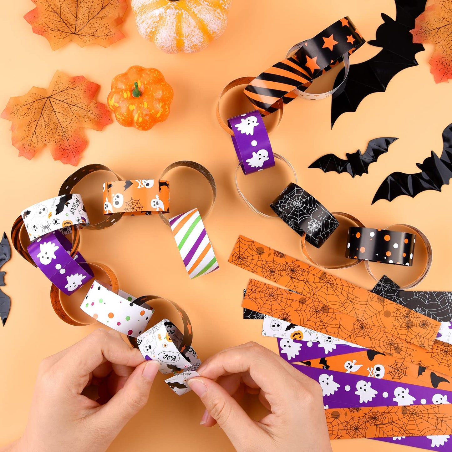ASTARON 600 Links Halloween Paper Chains Halloween Paper Craft Kit for Spooky Party Decorations