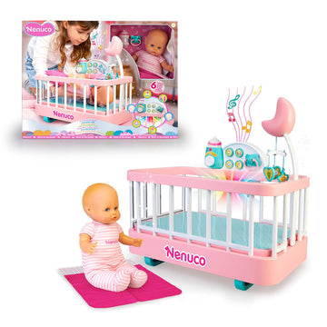 Nenuco Good Sleep Cradle With Baby Doll, Crib, And Accessories, 14' Doll