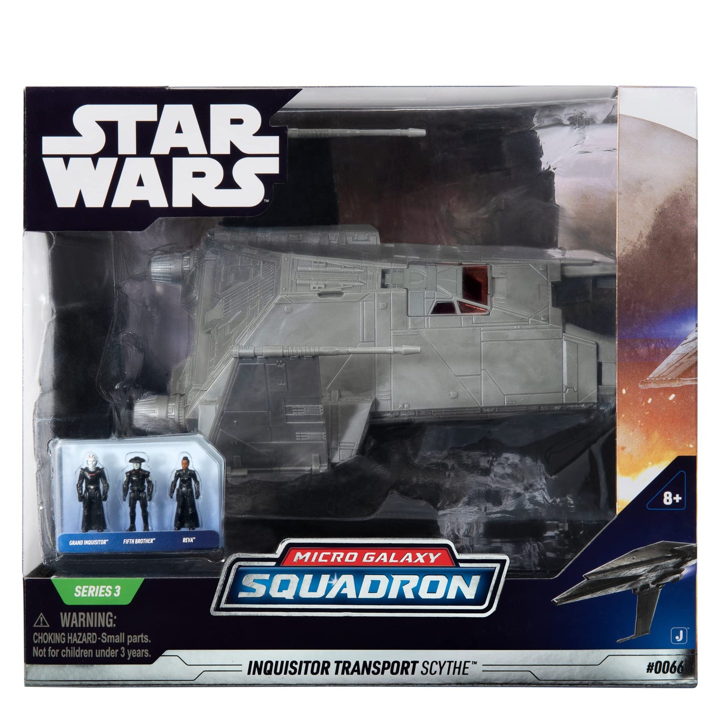 Star Wars Micro Galaxy Squadron Inquisitor Transport Scythe - 7-Inch Starship Class Vehicle With Three 1-Inch Micro Figure Accessories