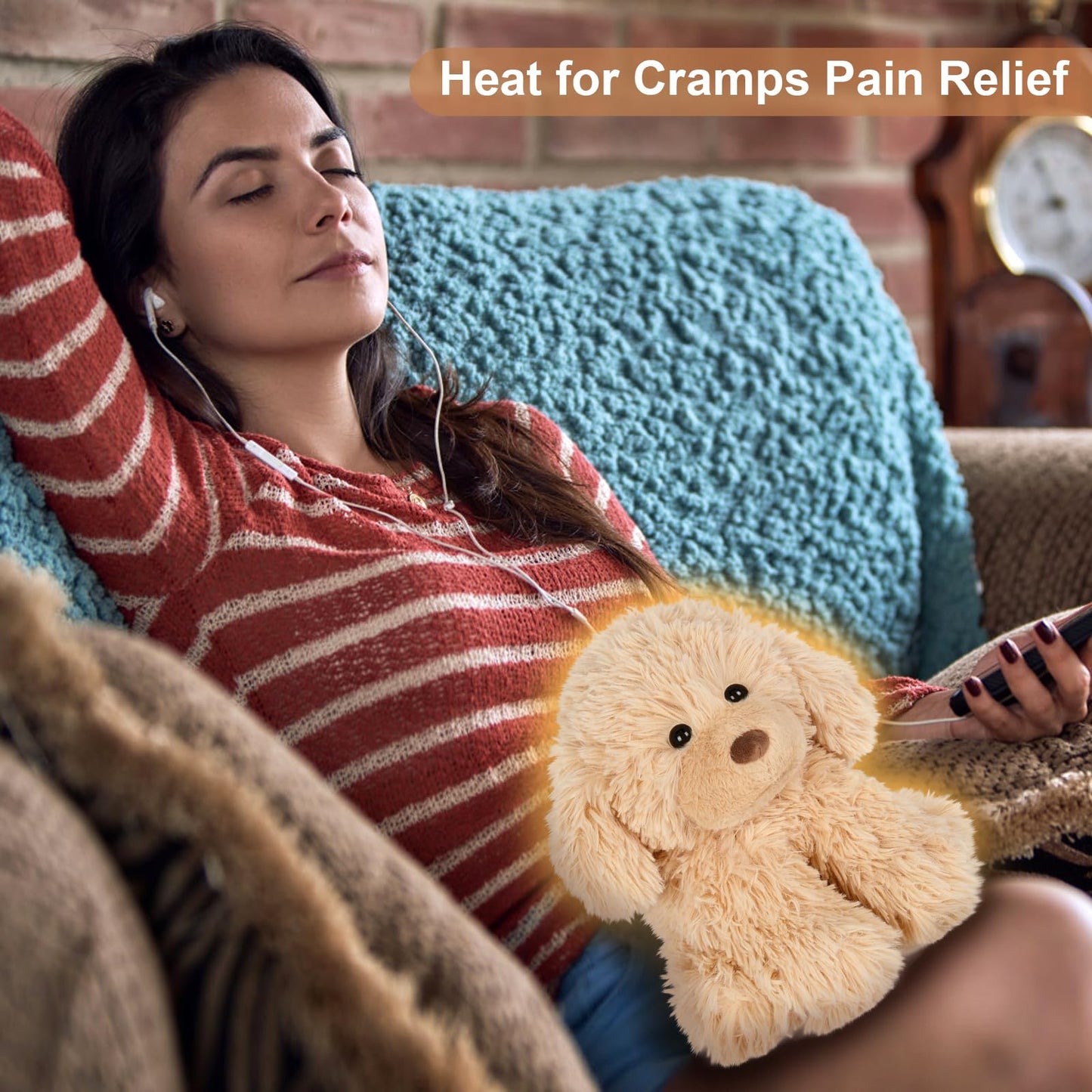Suzzipals Warmable Golden Retriever Stuffed Animal, Microwavable Stuffed Animal Heating Pads For Cramps And Pain, Lavender Dog S