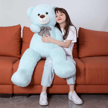 Morismos Giant Teddy Bear Stuffed Animals Big Teddy Bear Plush, Soft Large Bear Gifts For Girls Girlfriend On Valentine Christmas Birthday, 47 Inches, Blue