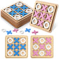 Meooeck 6 Pieces Wooden Tic Tac Toe Game Mini Board Game XO Chess Board Family Toys Birthday Party Favors, Goody Bag Stuffers (C