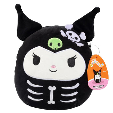 Squishmallows 8' Skeleton Kuromi - Officially Licensed Kellytoy Halloween Sanrio Plush - Collectible Soft & Squishy Stuffed Animal Toy - Add To Your Squad - Gift For Kids, Girls & Boys - 8 Inch