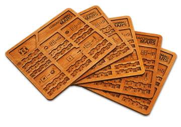 Smonex 5 Wood Player Boards Compatible With Terraforming Mars Board Game - Gaming Organization With Player Trays Suitable For Al