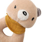 CUDDLE CORNER Organic Cotton Stuffed Animal Rattle Baby Toys, Plush Bear Cuddle Cloth and Hand Grip Ring Rattles Plush Toy Set f