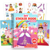 Princess Reusable Sticker Book for Toddlers, DIY Princess Accessories Fun Jelly Stickers, Washable Puffy Stickers for Kids Toys,