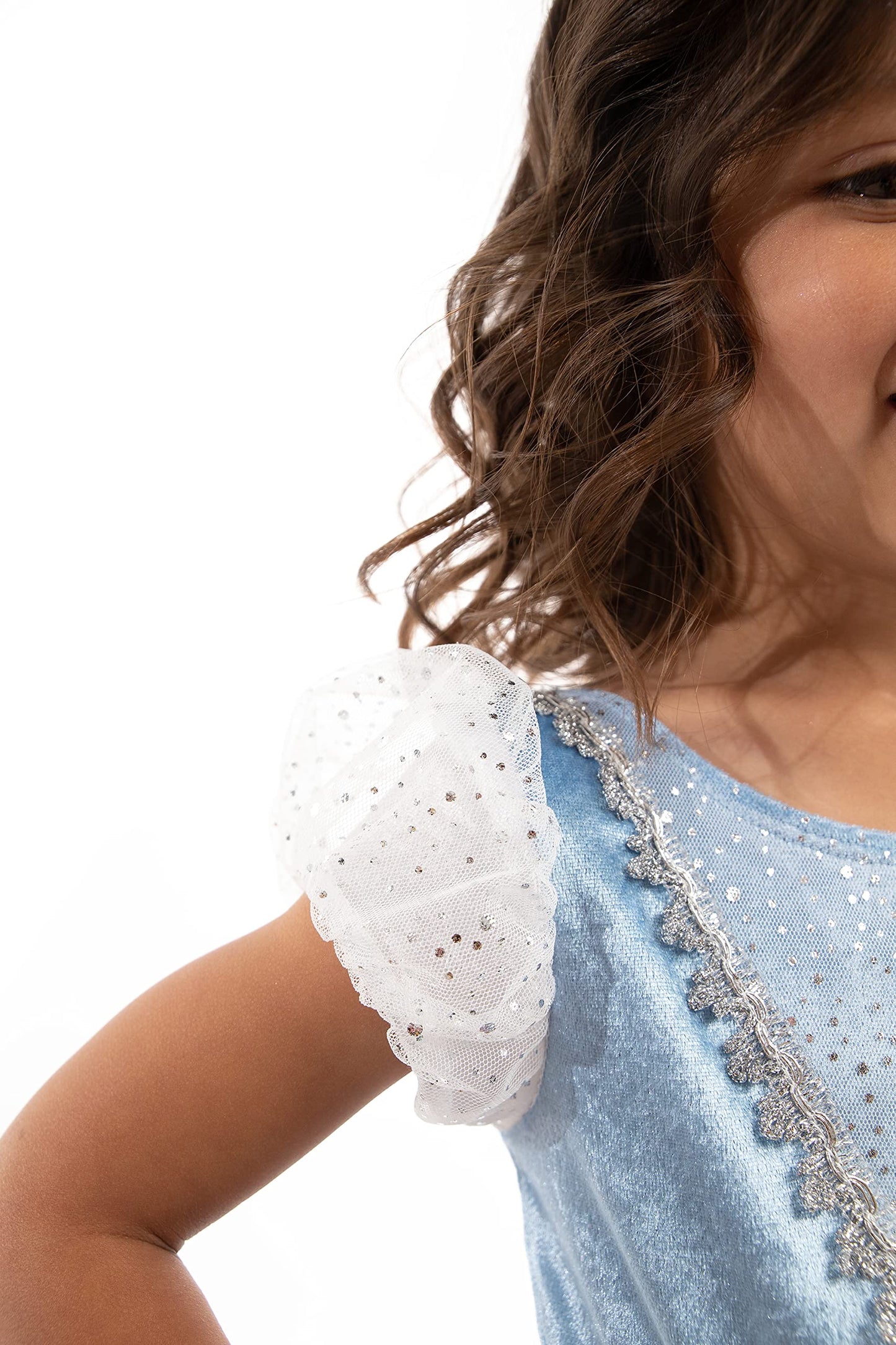 Little Adventures Cinderella Princess Party Dress - Machine Washable Child Pretend Play Costume Outfit with No Glitter (X-Large Age 7-9)