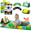 Inbeby Tummy Time Mirror & Play Mat & Pillow 3-In-1, High Contrast Black And White Baby Toys, Activity Mat For Early Education, Newborn Infant Tummy Time Toy Set For 0 3 6 12 Month Crinkle/Squeake