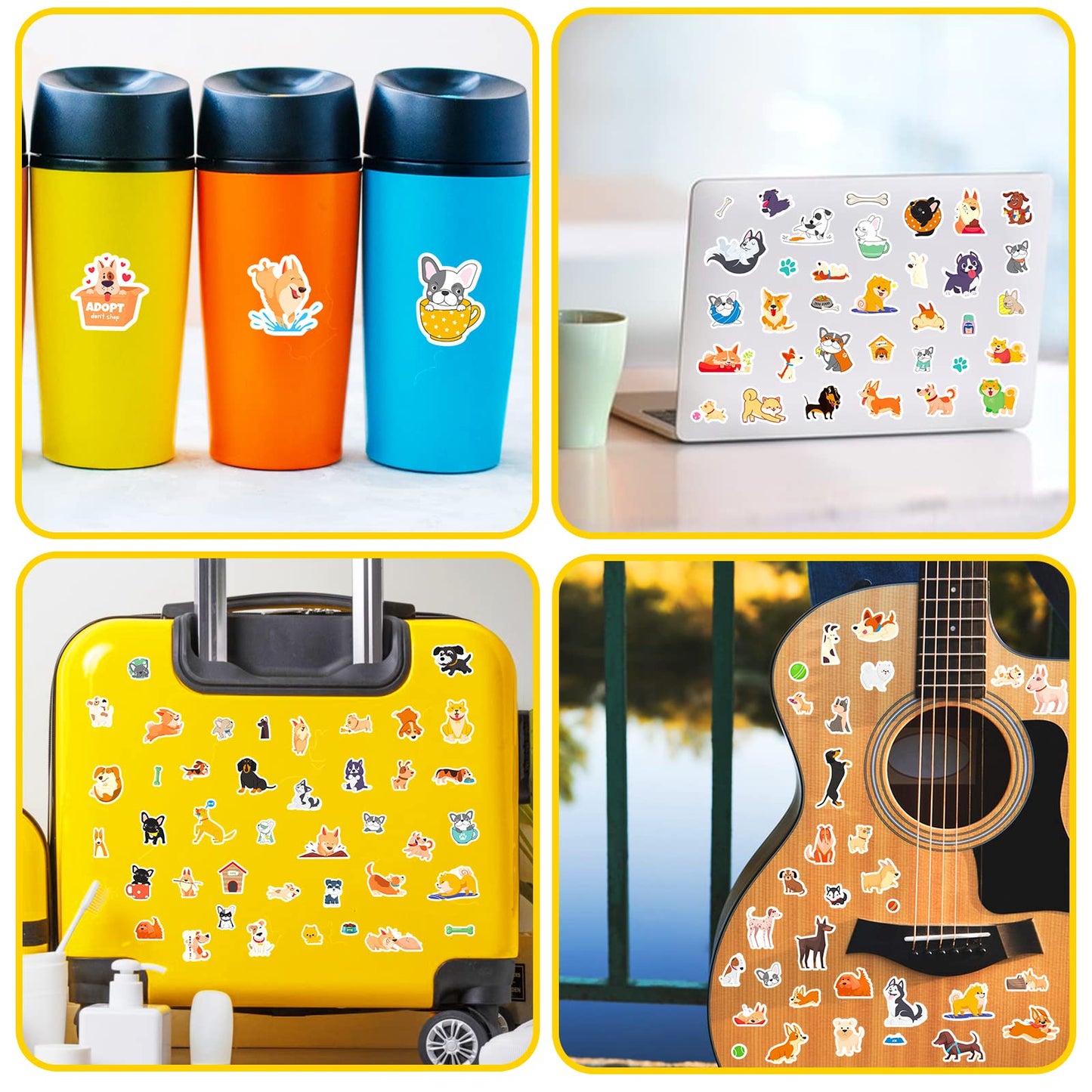 Cute Dog Stickers Puppy Pet Decal Sticker 780 Counts Party Gifts Goodie Bags Decor School Reward Animal Birthday Party Favors Vinyl Waterproof Dog Water Bottle Laptop Stickers Invitation Decor
