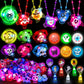 Duchong 72 PCS Halloween Party Favors for Kids, LED Light Up Rings Spin Necklaces Bracelets, Glow in The Dark Trick or Treat Toy