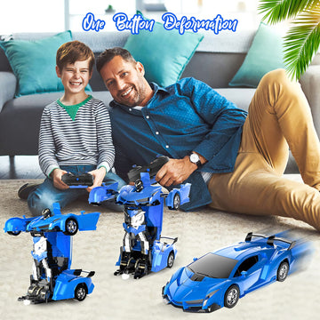 Desuccus Remote Control Car, Transform Robot RC Car for Kids, 2.4Ghz 1:18 Scale Model Racing Car with One-Button Deformation, 36