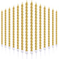 30 Pieces Birthday Candles Spiral Cake Candles Metallic Cupcake Candles Long Thin Cake Candles in Holders for Birthday Wedding P