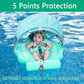 LOGIFTVE Baby Swim Float - 15"x20" Foam Pool Float with UPF 50+ Canopy for Ages 3-24 Months in Baby Green
