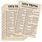 50Th Birthday Party Games, 1974 Trivia Games, Birthday Party Supplies For Adults, Fun 1974S Party Game,Pack Of 30 Cards