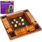 Kiapeak Shut The Box Dice Game, 10 Numbers Traditional Wooden Pub Bar Board Game, Family Classics Tabletop Version Games For Cla