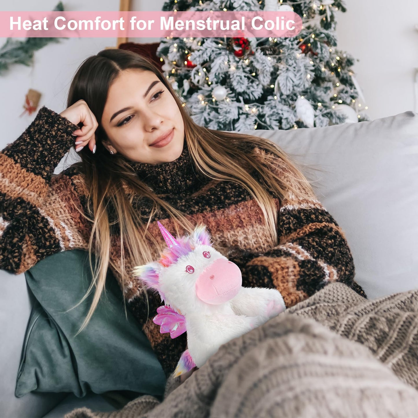 Suzzipals Rainbow Unicorn Plush, Warmable & Coolable Stuffed Animal, Lavender Scented Heating Pad For Relaxation, Cute Unicorn G