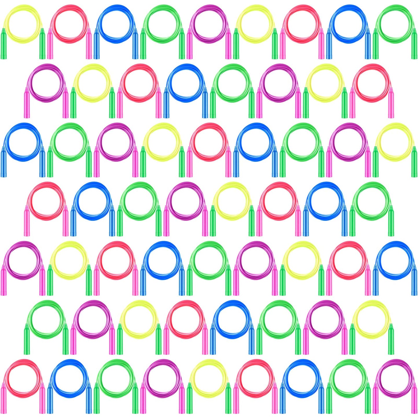 Aodaer 60 Packs Kids Jump Rope Set Colorful Outdoor Jump Ropes 7.3 Feet Adjustable Skipping Ropes For Outdoor Fun Activity Great