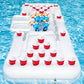 Hourleey 6 Ft Inflatable Pong Game Table For Pool Lounge, Floating Party Barge For Outdoor For Adults Soft Pool Party Toys