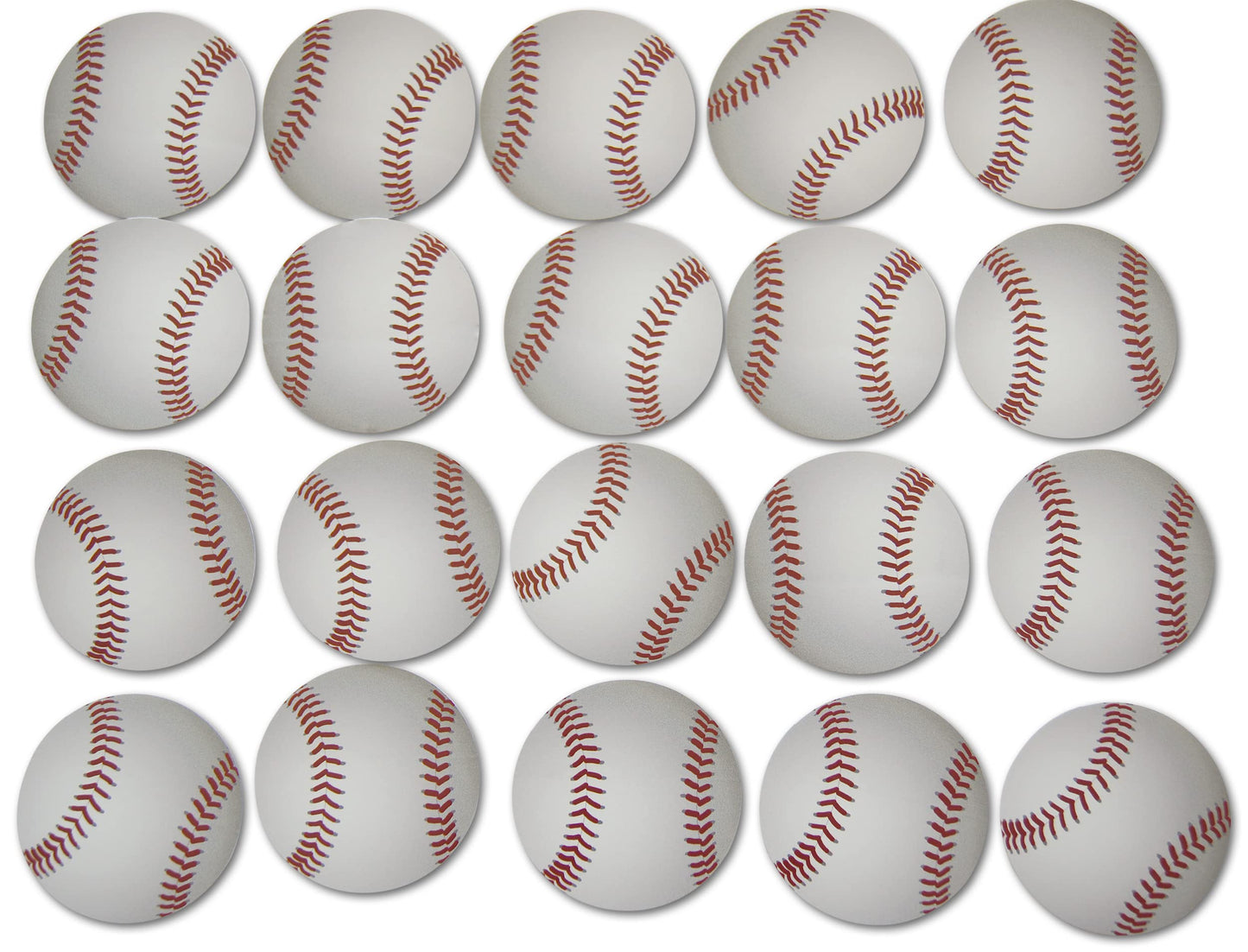 Novel Merk Baseball Sports Ball Vinyl Stickers - 2” Round Individual Decals For Laptop, Water Bottle, Phone, Party Favors, & Decor - Adheres To Clean Surfaces Waterproof & Repositionable (20)