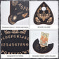 Creatcabin 3Pcs Wooden Spirit Board Kit Tarot Card Stand Holder Moth Divination Board Set With Planchette Black Altar Card Displ