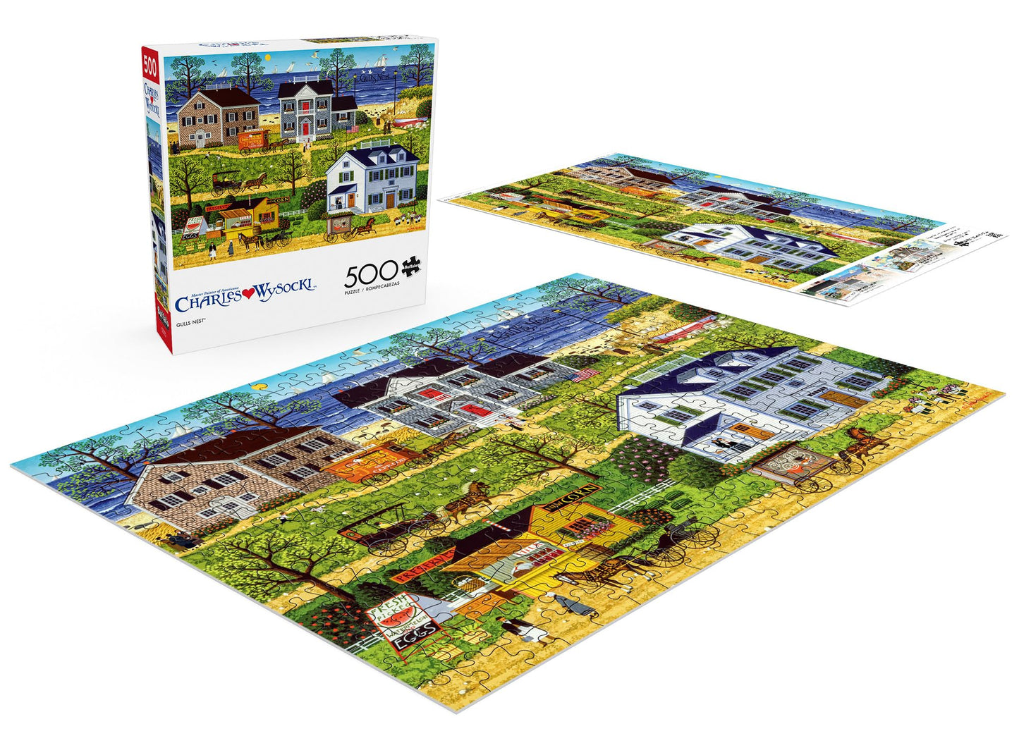 Buffalo Games 500 Piece Jigsaw Puzzle - Charles Wysocki Gull's Nest - Large Multicolor Paper Puzzle for Adults - Model 37007