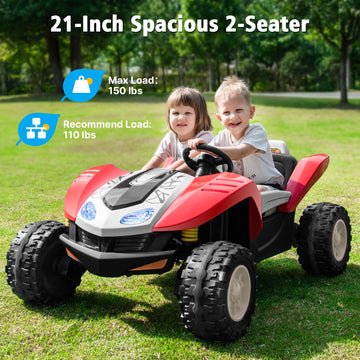 ANPABO 24V Ride on Toys for Big Kids, 4x200W 2 Seater Ride On Truck w/Parent Remote, Max 5.1 MPH, EVA Tires, Spacious Seat, 4-Wh