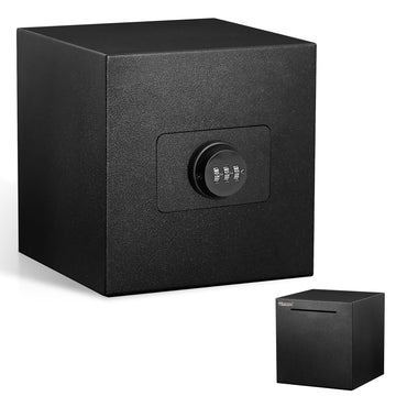 Hicocool Piggy Bank For Adults Password Stainless Steel Reusable Piggy Bank, Metal Money Box With Lock, Unbreakable Money Saving Box For Cash Saving(5.9 Inch, Black)