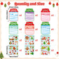 CY2SIDE Christmas Snowy Jar Scene Sticker - 12 Set Red and Green Winter Sticker Art Craft for Kids Holiday Project, Make a Snowy