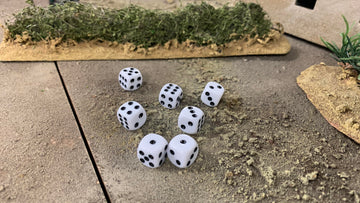 30X D6 Dice Pack | 10Mm Classic White Spot Six Sided Dice Set | For Classic And Professional Tabletop Dice Games | By Warlord Ga