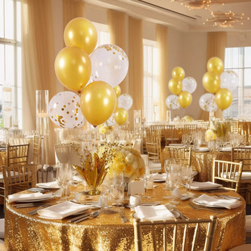6 Set Gold Table Centerpiece Balloons Stand Kit With Gold And Confetti Balloons For Birthday Party Graduation Baby Shower Wedding Bridal Shower Prom Table Decorations