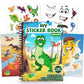 Dinosaur Reusable Sticker Book for Toddlers, DIY Make-a-face Animals Jelly Fun 3D Stickers, Washable Puffy Stickers for Kids Toy