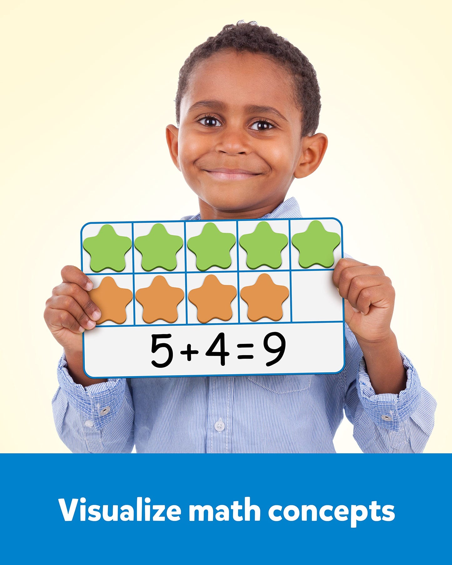Coogam Magnetic Ten-Frame Set, Math Manipulative Eva Number Counting Games, Montessori Educational Toy Gift For Kindergarten Classroom Kids 3 4 5 Year Old