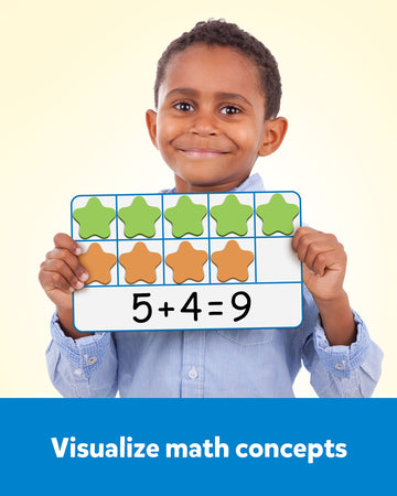 Coogam Magnetic Ten-Frame Set, Math Manipulative Eva Number Counting Games, Montessori Educational Toy Gift For Kindergarten Classroom Kids 3 4 5 Year Old