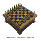 Wooden Chess Set with Storage - Handcrafted Chess Board and British Figure Metal Chess Pieces - Decorative Chess Game for mature-themeds & Kids - enhanced Gift for Family & Friends (Gold Chess Pieces)