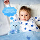 Chalyna 10 Inch Bear Stuffed Animal Gift First Bear Baby Shower Plush Toy For Wedding Birthday Easter Back To School Gift(Blue)