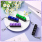 Halloscume 4 Pcs Keyboard mature-themed Fidget Toy Clicker Toy 4-in-1 Keyboard Fidget Keychain Cube Mechanical Key Button Clicker Stress Relief Gift for Office School Home to Pass The Time (Solid Colors)