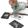 Wee Gallery Black And White Animal Art Cards For Babies, Durable High Contrast Vision Cards, Brain Development Educational Learning Tool For Newborn, Infant, Baby, Toddler - Black And White Animals