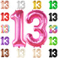 Katchon, Hot Pink 13 Balloon Numbers - Giant, 40 Inch | Hot Pink 13Th Birthday Balloons For Girls | 13Th Birthday Decorations For Girls | Hot Pink Number 13 Balloons | Hot Pink 13 Birthday Decorations