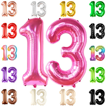 Katchon, Hot Pink 13 Balloon Numbers - Giant, 40 Inch | Hot Pink 13Th Birthday Balloons For Girls | 13Th Birthday Decorations For Girls | Hot Pink Number 13 Balloons | Hot Pink 13 Birthday Decorations