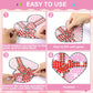 Qyeahkj 6 Pcs Valentines Day Arts Crafts DIY Heart Bear Gem Diamond Suncatcher Crafts for Kids Valentines Diamond Painting Gift