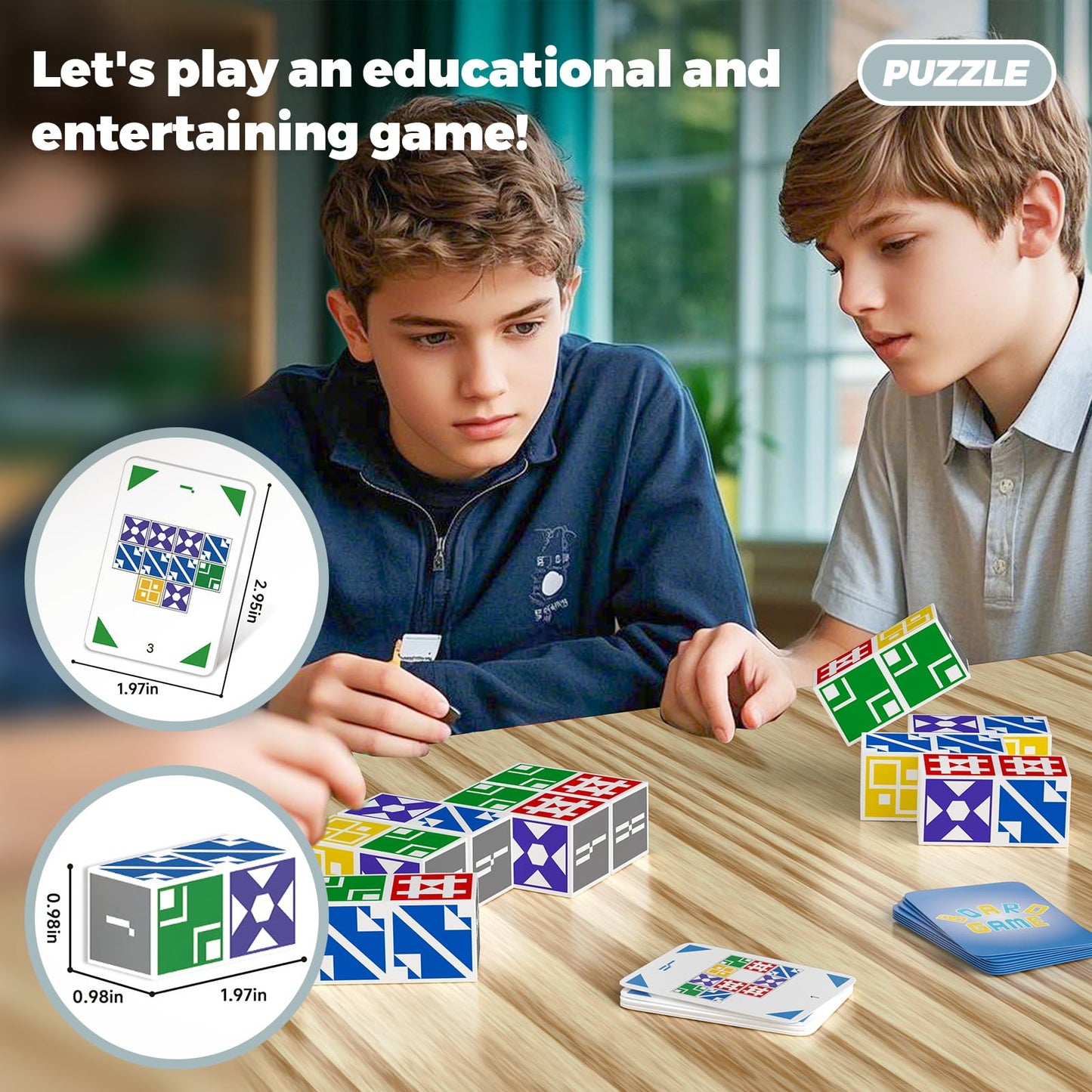 Family Board Game For Kids & Adults, Block Puzzle Games For Boys & Girls Ages 4-8 8-12, 2+ Player Card Matching Puzzles For Chil