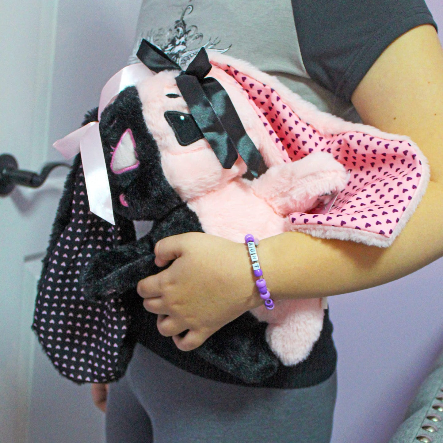 Attatoy E-Girl Bunny Plush, Anime Goth Stuffed Animal For Teens