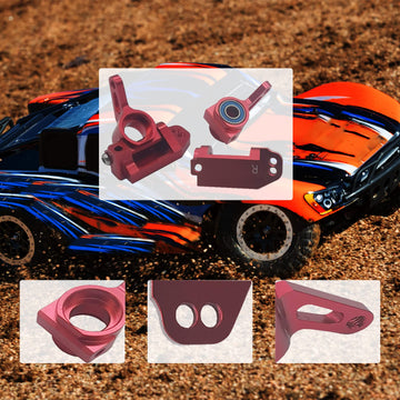 RC Alloy Caster Block&Steering Blocks&Rear Stub Axle Carriers for Traxxas 1/10 2WD Slash, Stampede, Rustler, Nitro Slash-Replace