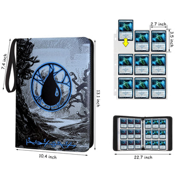 MTGPRO 9 Pocket Card Binder  720 Double Sided Pocket Trading Card Binder  enhanced PU Card Collector Album Card Folder for MTG/YGO/PTCG/Game Cards(Blue)
