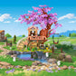 Jojo&Peach Cherry Blossom Garden Building Set With Led Light, Friends Flower House Bonsai Tree Model Sets For Kids, Easter Gift