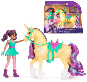 Unicorn Academy, Ava & Leaf Set With 2 Riding Accessories & Hair Styling Tool, Dolls & Unicorn Toys For Girls Ages 4 And Up